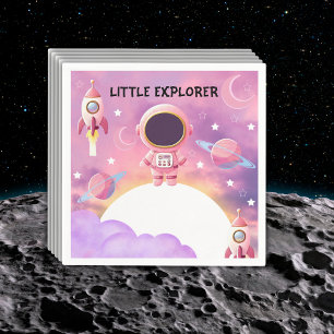Little Explorer Modern Purple Baby Shower  Napkin