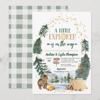 Little Explorer on the way Baby Shower Invitation