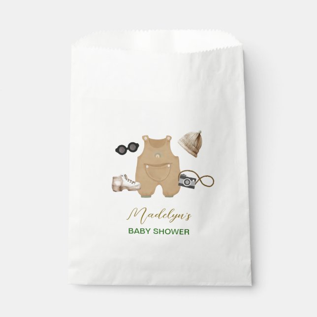Little Explorer Woodland Forest Hiking Baby Shower Favour Bag (Front)