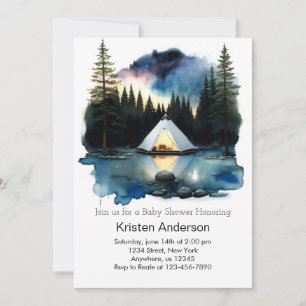 Little Explorer's Camping Adventure Baby Shower Invitation