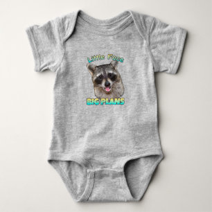 Little Face, Big Plans Raccoon Baby Bodysuit 