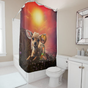 Little fairy and the cute fawn.