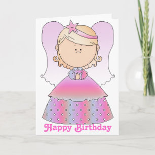 Little Fairy Angel Happy Birthday Card 3b
