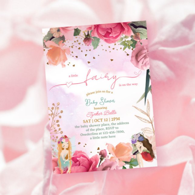 Little Fairy Baby Girl Shower Invitation (Creator Uploaded)