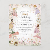 Little Fairy Birthday Enchanted Garden Invitation