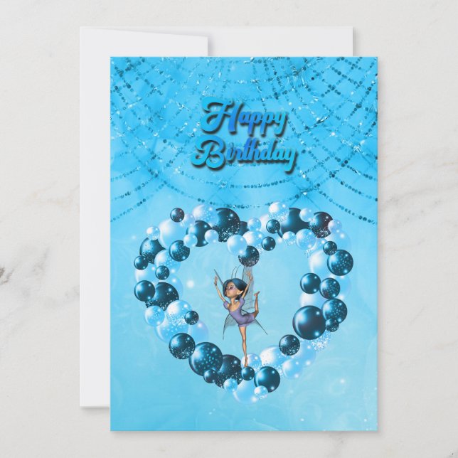 Little fairy Dancing for your Brthday Invitation (Front)