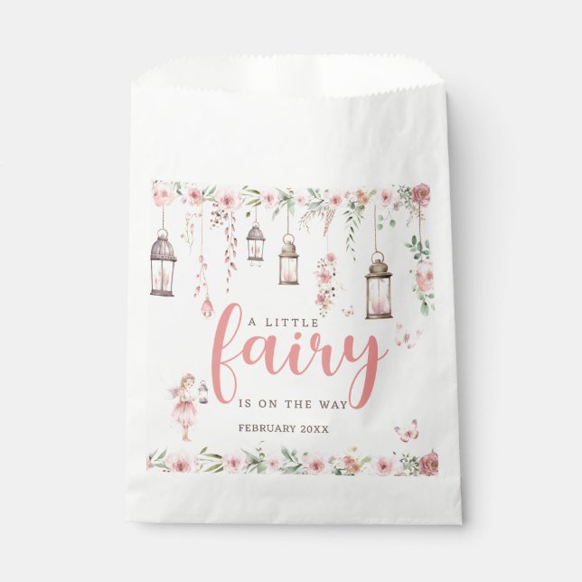 Little Fairy Enchanted Pink Baby Shower Favour Bag (Front)