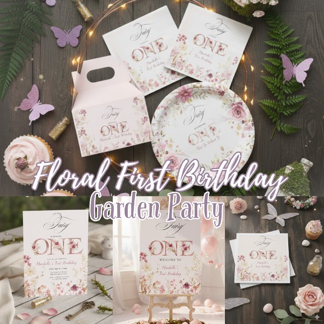 Little Fairy Floral Garden First Birthday  Favor Box (Creator Uploaded)