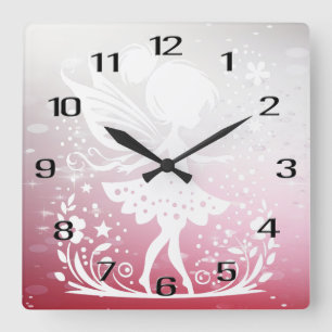 Little Fairy Floral Wall Clock