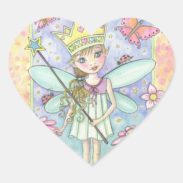Little Fairy Princess Heart Stickers (Front)