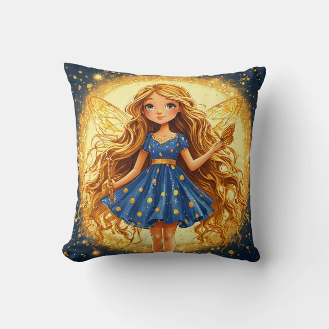 Little Fairy Throw Pillow (Front)