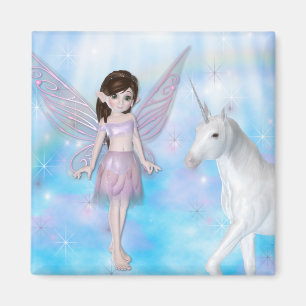Little Fairy w/Unicorn Designs Magnet