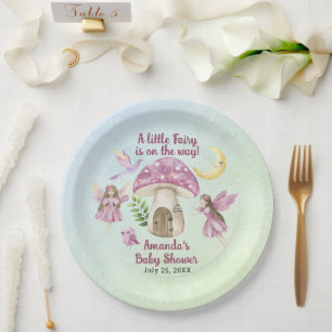 Little Fairy Whimsical Baby Shower Paper Plate