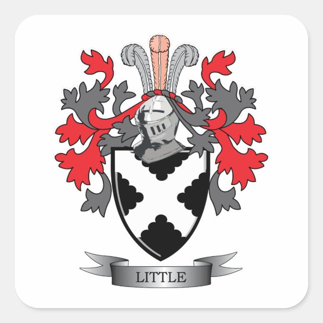 Little Family Crest Coat of Arms Square Sticker (Front)