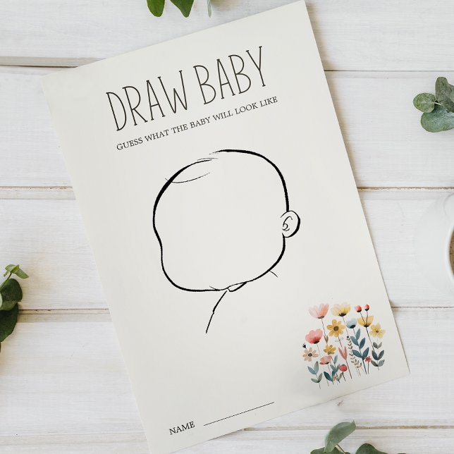 Little Farm Animals Baby Shower Draw Baby Game Flyer (Creator Uploaded)