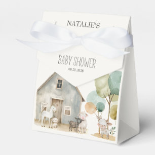 Little Farm Nursery Animals Baby Shower Favor Box