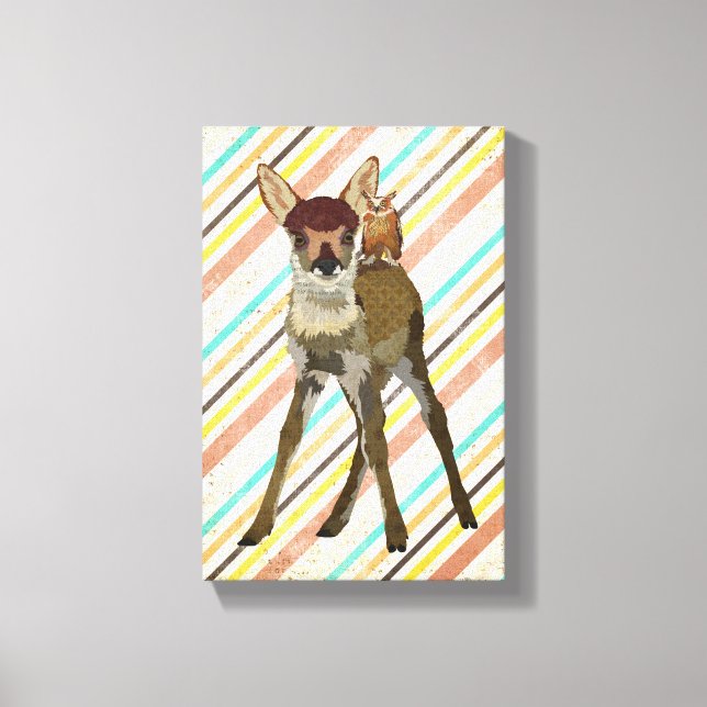 LITTLE FAWN & OWL Canvas Print (Front)