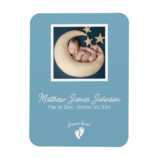 Little Feet Baby Memorial Funeral Photo Magnet (Vertical)
