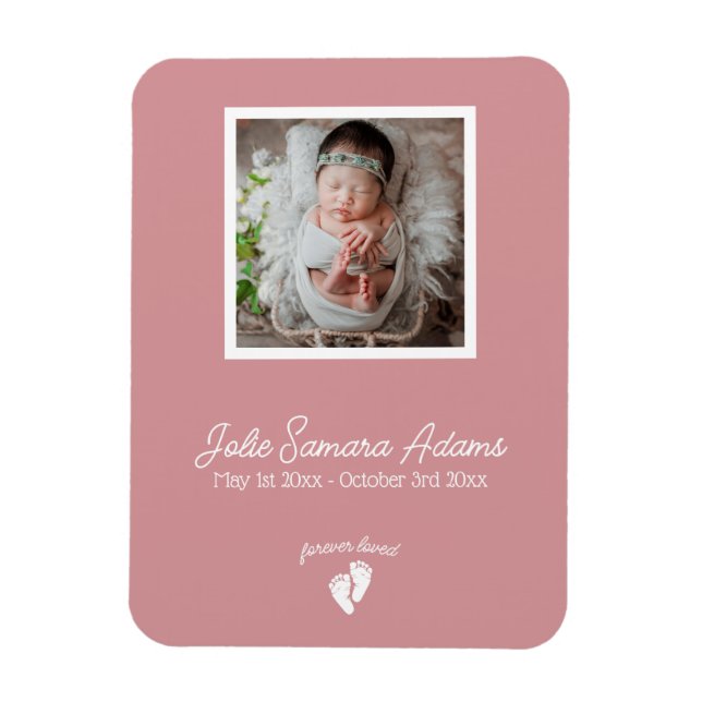 Little Feet Baby Memorial Funeral Photo Magnet (Vertical)
