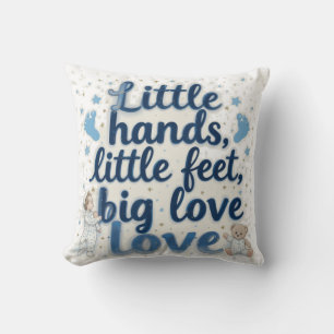 Little feet baby shower  throw pillow