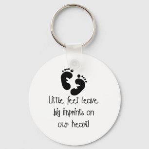 Little Feet Big Imprints Black Keychain