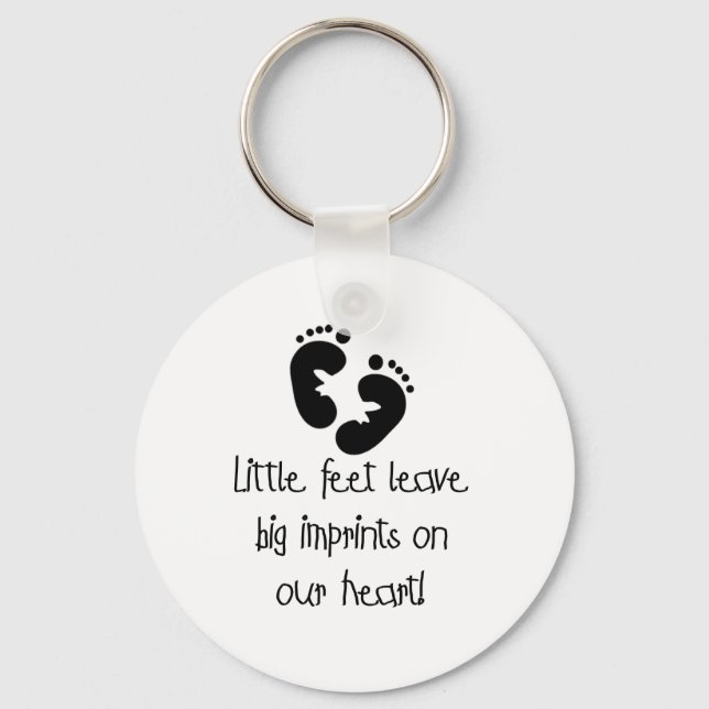 Little Feet Big Imprints Black Keychain (Front)