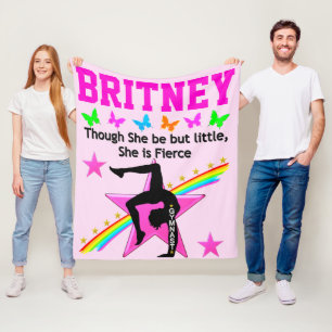 LITTLE FIERCE GYMNAST PERSONALIZED FLEECE BLANKET