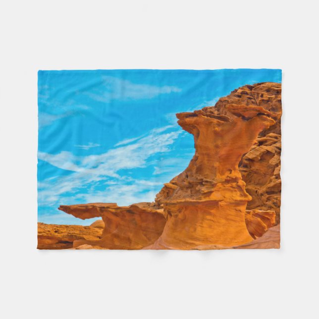 Little Finland Red Rock Sculptures Fleece Blanket (Front (Horizontal))