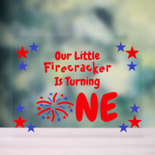 Little Firecracker 1st Birthday Acrylic Sign