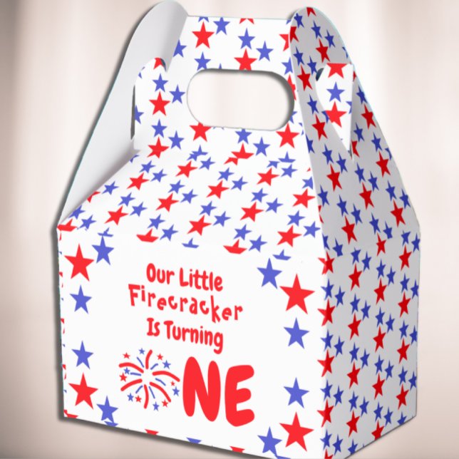 Little Firecracker 1st Birthday Favor Box (Creator Uploaded)