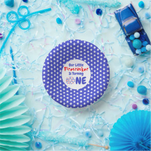 Little Firecracker 1st Birthday Paper Plate