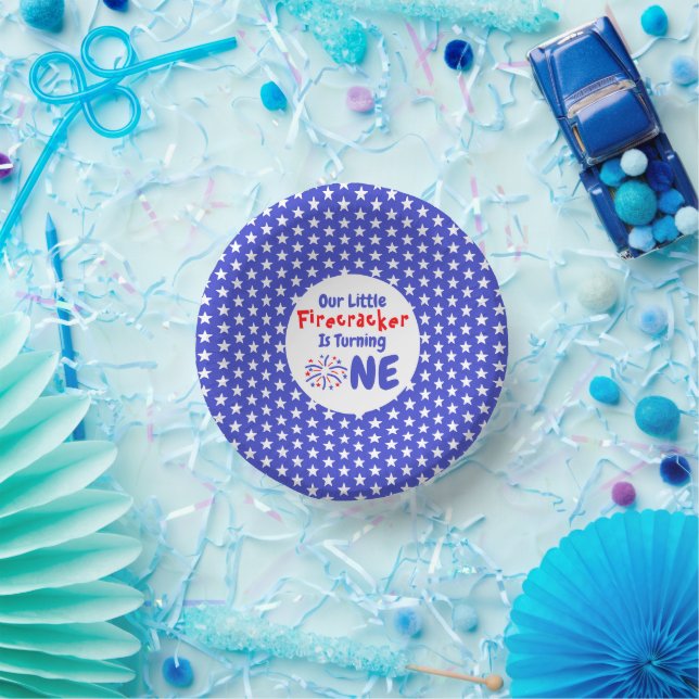Little Firecracker 1st Birthday Paper Plate (Party)