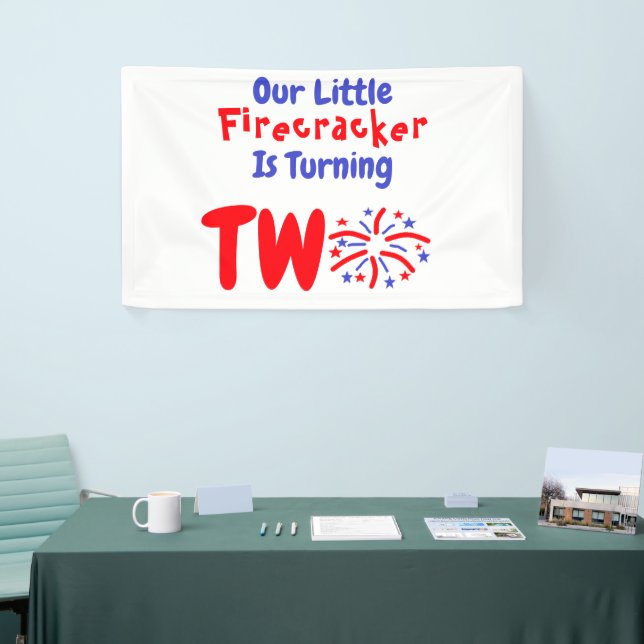 Little Firecracker 2nd Birthday Banner (Tradeshow)