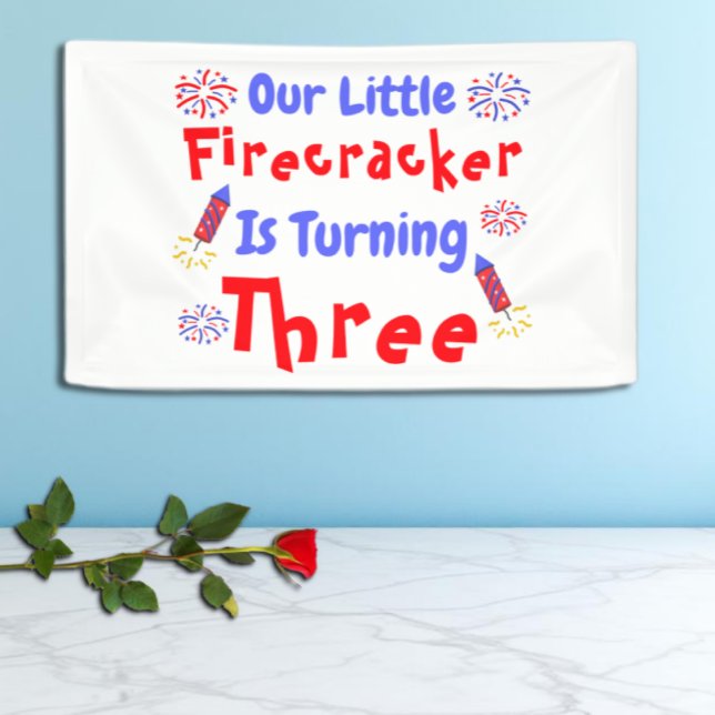 Little Firecracker 3rd Birthday Banner (Creator Uploaded)