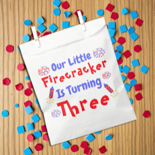 Little Firecracker 3rd Birthday Favour Bag