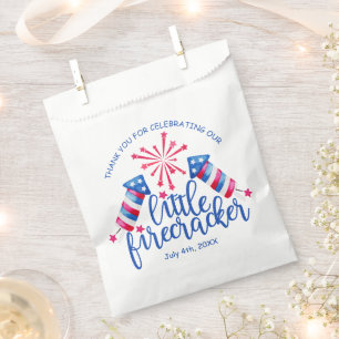 Little Firecracker 4th July First Birthday Party Favour Bag