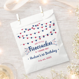 Little Firecracker 4th Of July 1st Birthday Favour Bag