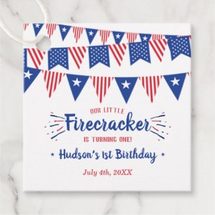 Little Firecracker 4th Of July 1st Birthday Favour Tags