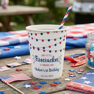 Little Firecracker 4th Of July 1st Birthday Paper Cups