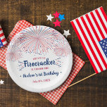 Little Firecracker 4th Of July 1st Birthday Paper Plate<br><div class="desc">Celebrate in style with these trendy 1st birthday paper plates. The design is easy to personalize with your own wording and your family and friends will be thrilled when they see these fabulous party plates.</div>