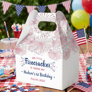 Little Firecracker 4th Of July 1st Birthday Party Favor Box