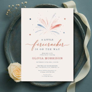 Little Firecracker 4th of July Baby Shower Invitation