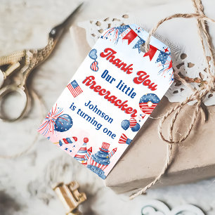 Little Firecracker 4th Of July Birthday Gift Tags