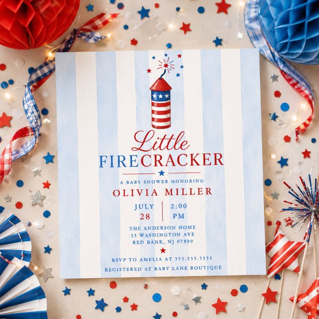 Little Firecracker Baby Shower Invitation (Creator Uploaded)