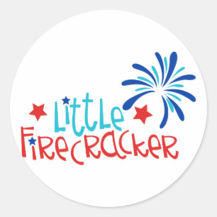 Little Firecracker Classic Round Sticker