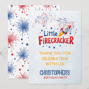 Little Firecracker Patriotic Thank You Card