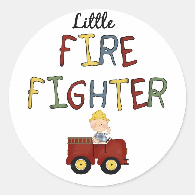 Little Firefighter Classic Round Sticker (Front)