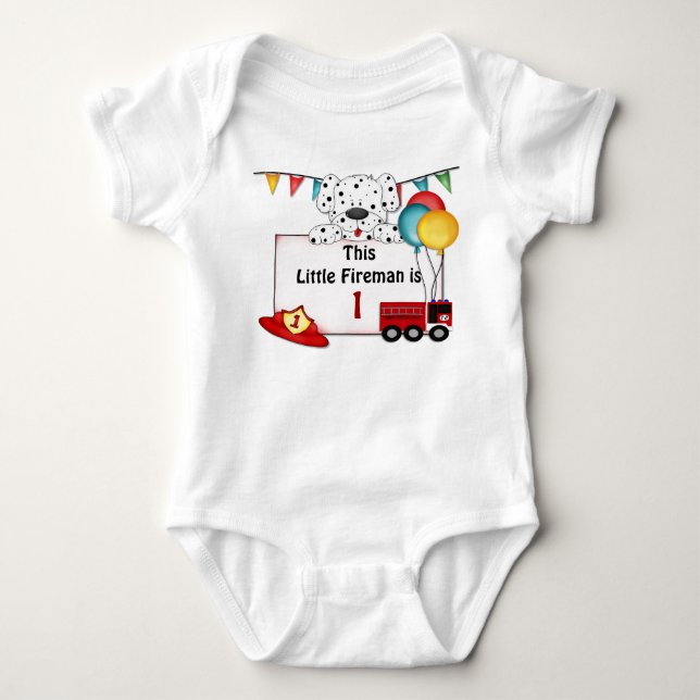 Little Fireman Dalmation - Customize Baby Bodysuit (Front)