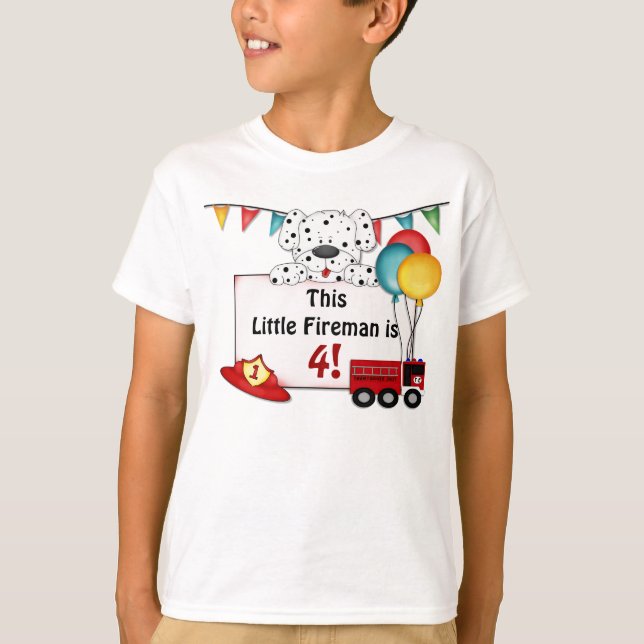 Little Fireman Dalmation - Customize T-Shirt (Front)