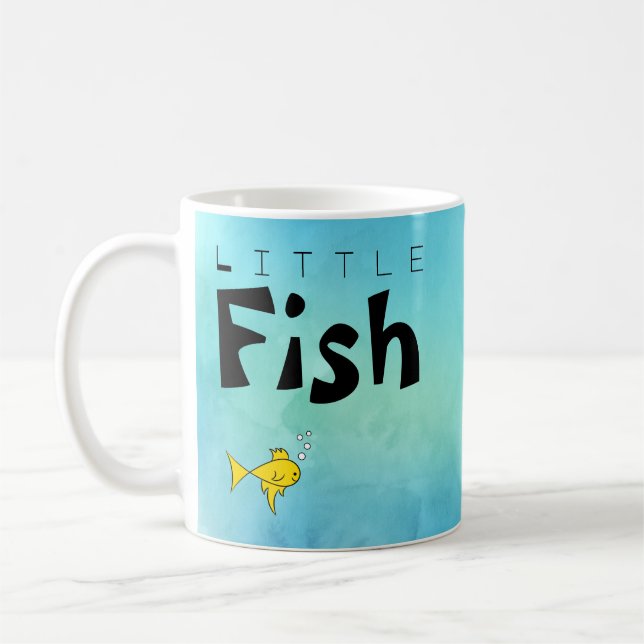 Little Fish Big Fish Funny Coffee Mug (Left)